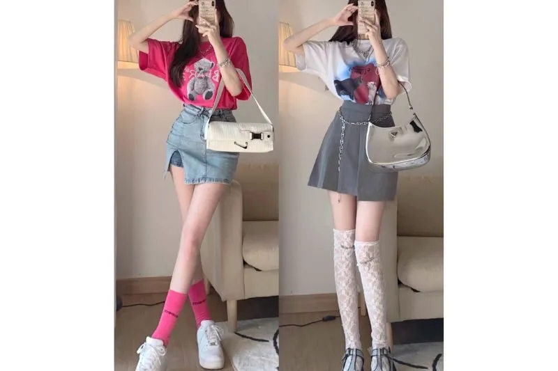 Tạo dáng trước gương